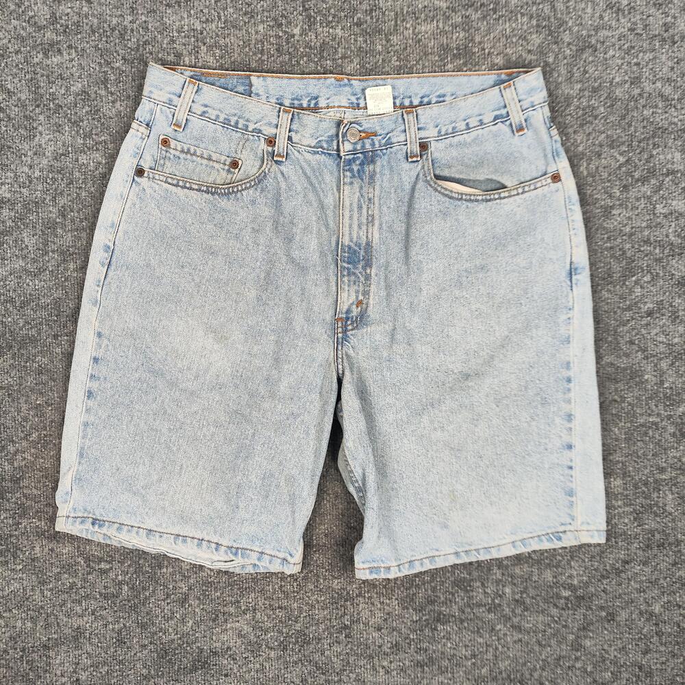 Levis 550 Shorts Mens 38 Blue Denim Relaxed Fit Light Wash Bermuda 5 Pocket